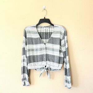 Bella Dahl Front Knot Striped Button Down